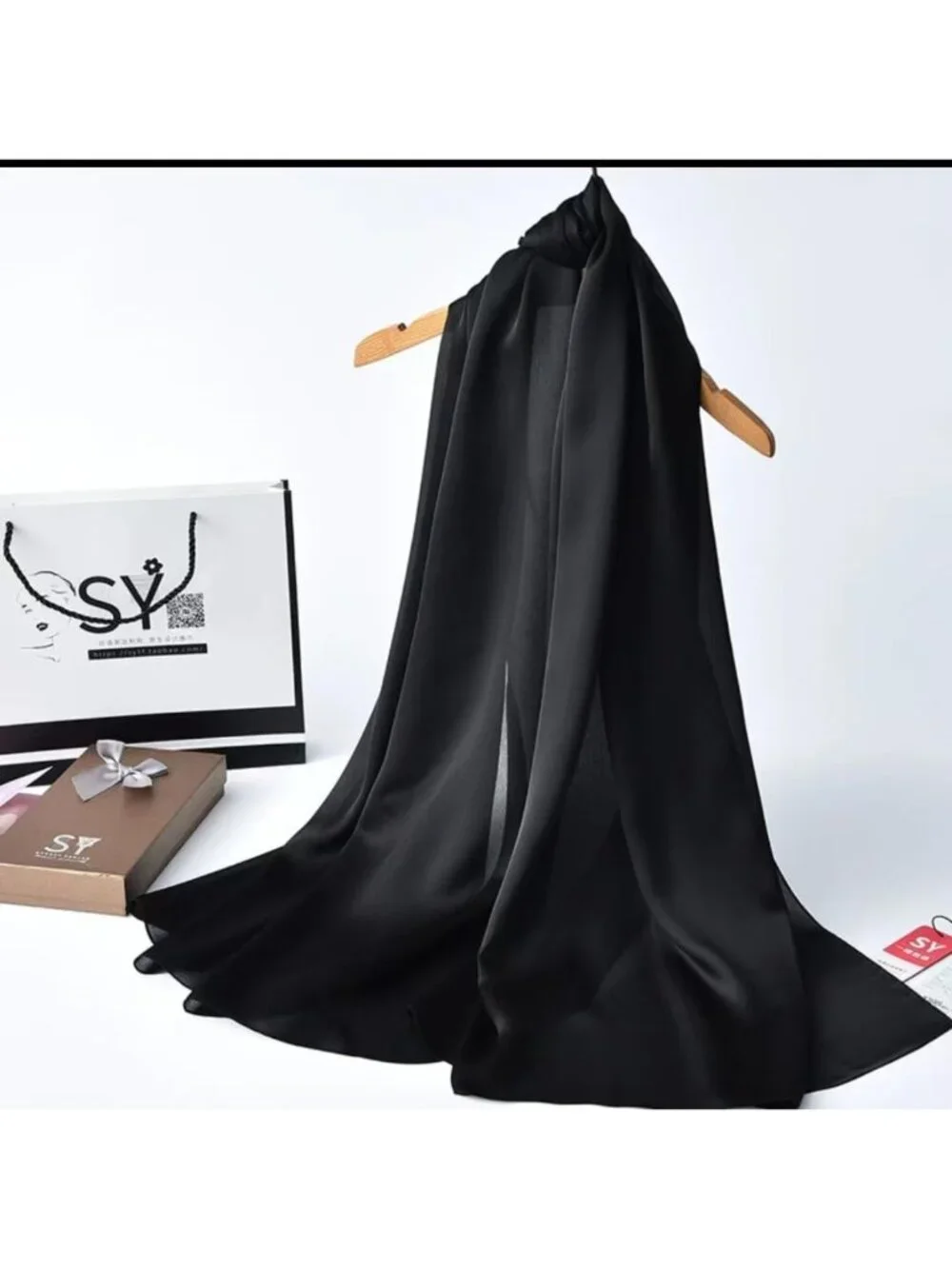 Luxurious 100% Silk Long Scarf | Large Oblong Shawl for Women | Gift-Ready